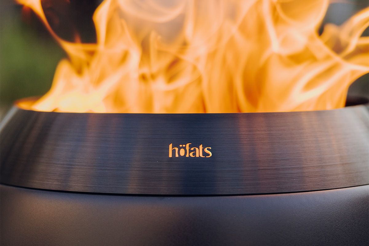 Höfats MOON 45 all Black Plancha-Grillset hoch