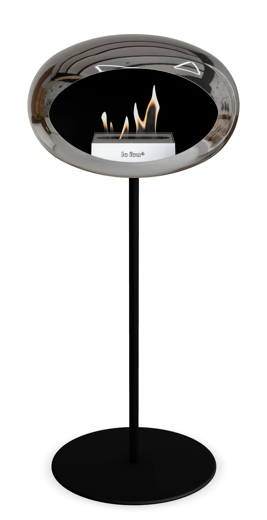 Le Feu Chromed Silver Ground Steel High