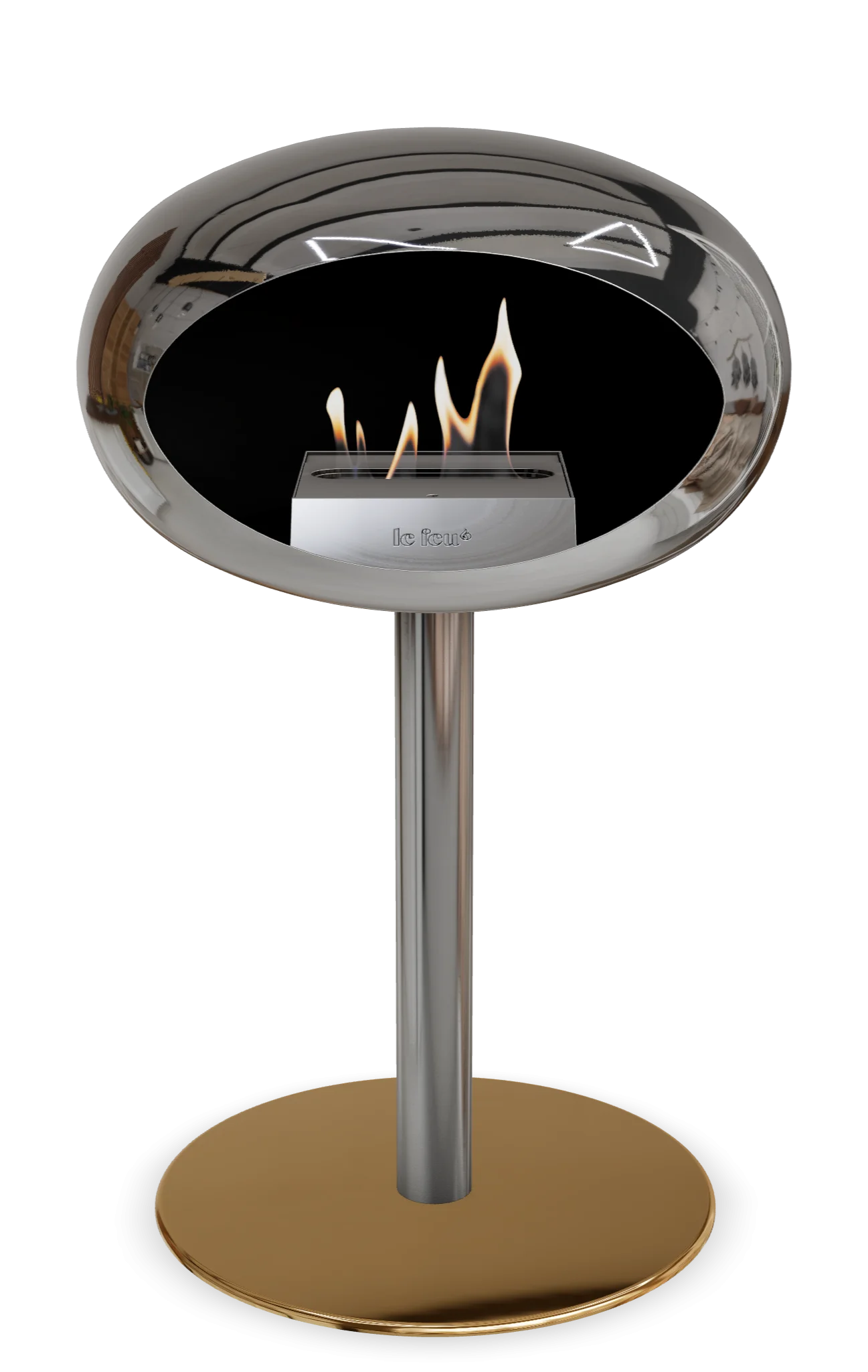 Le Feu Chromed Silver Ground Steel Low