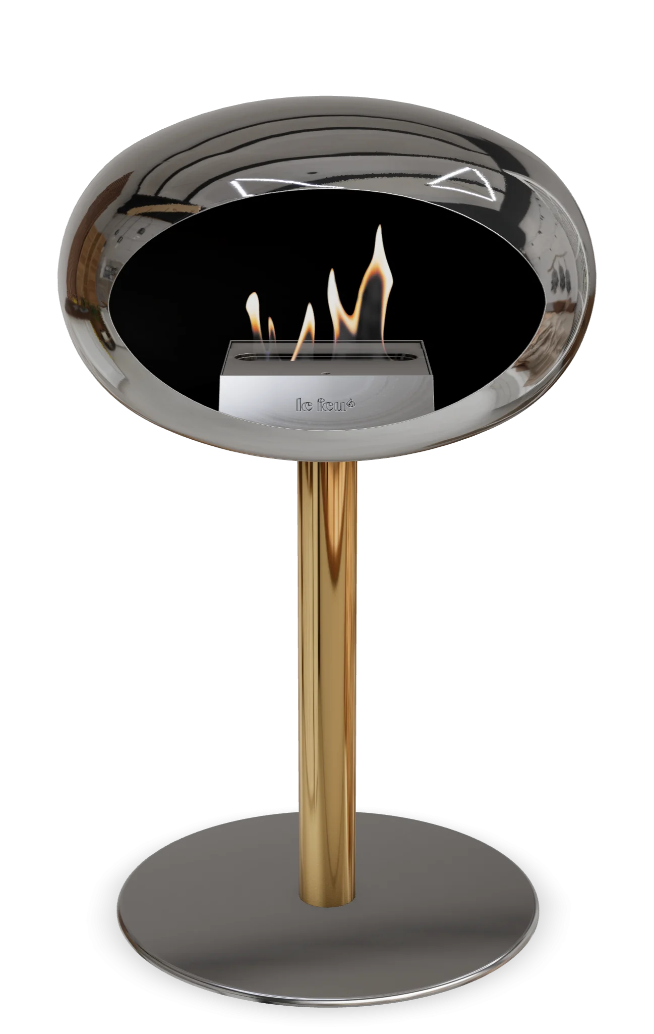 Le Feu Chromed Silver Ground Steel Low