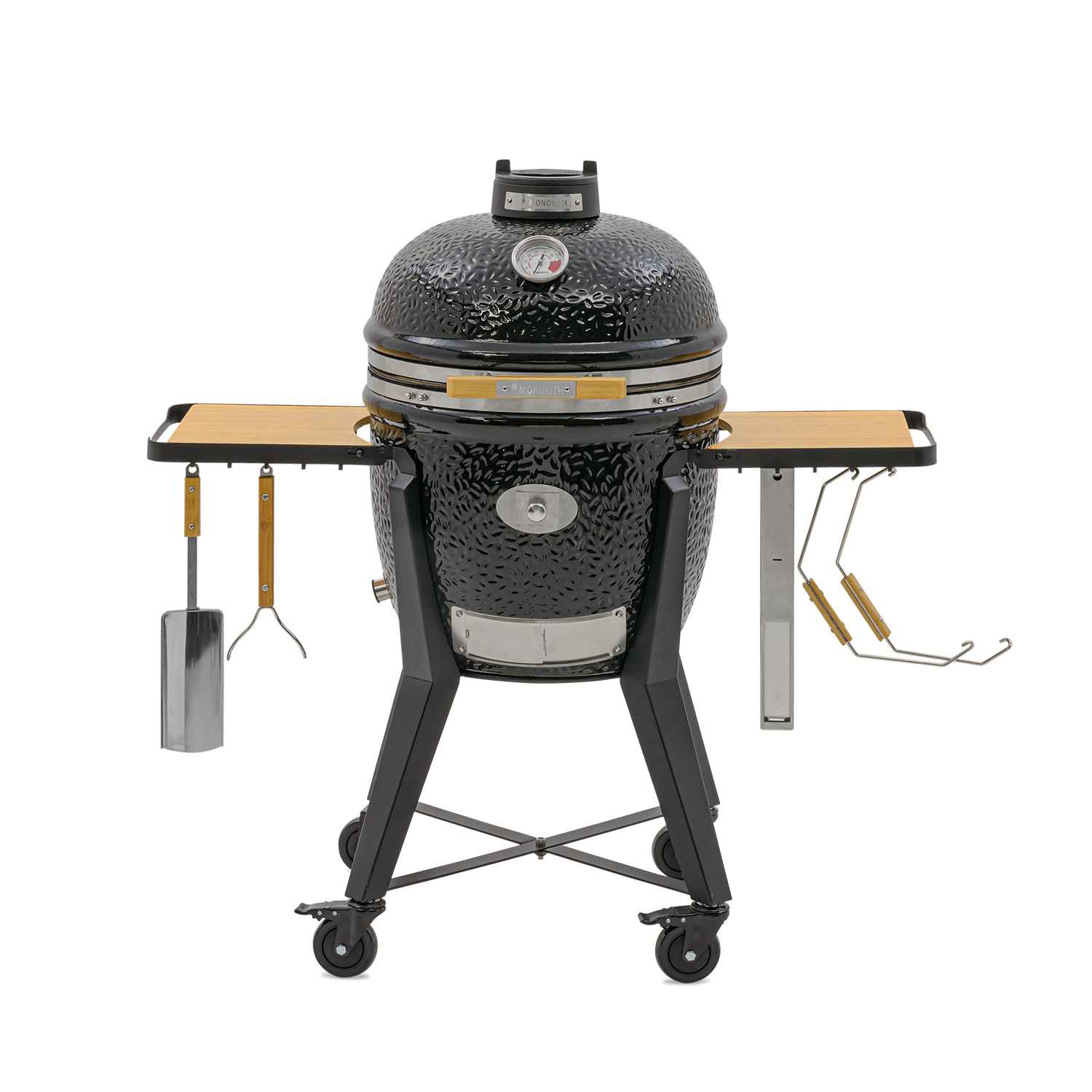Monolith TWO.55 Keramikgrill mit Gestell Frontansicht-Premium Kamado für perfekts BBQ, Backen und Smoken