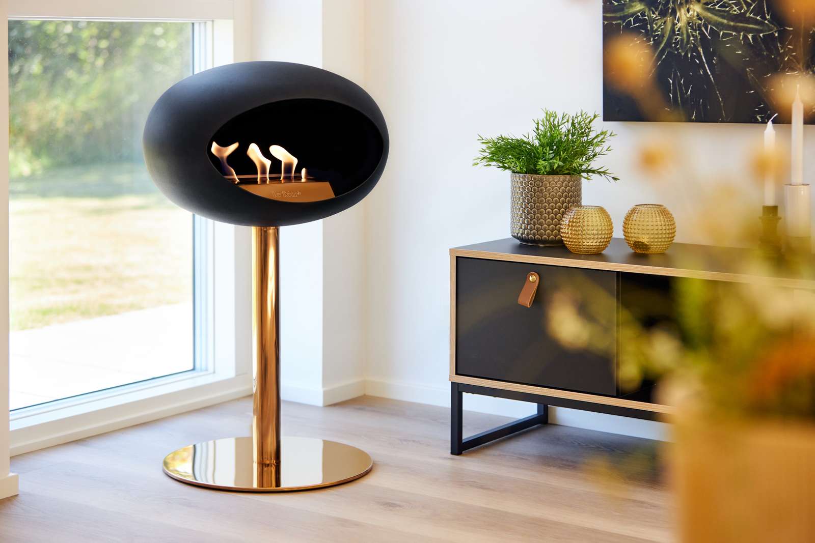 Le Feu Ground Steel Low Rose Gold Edition Bioethanol Kamin