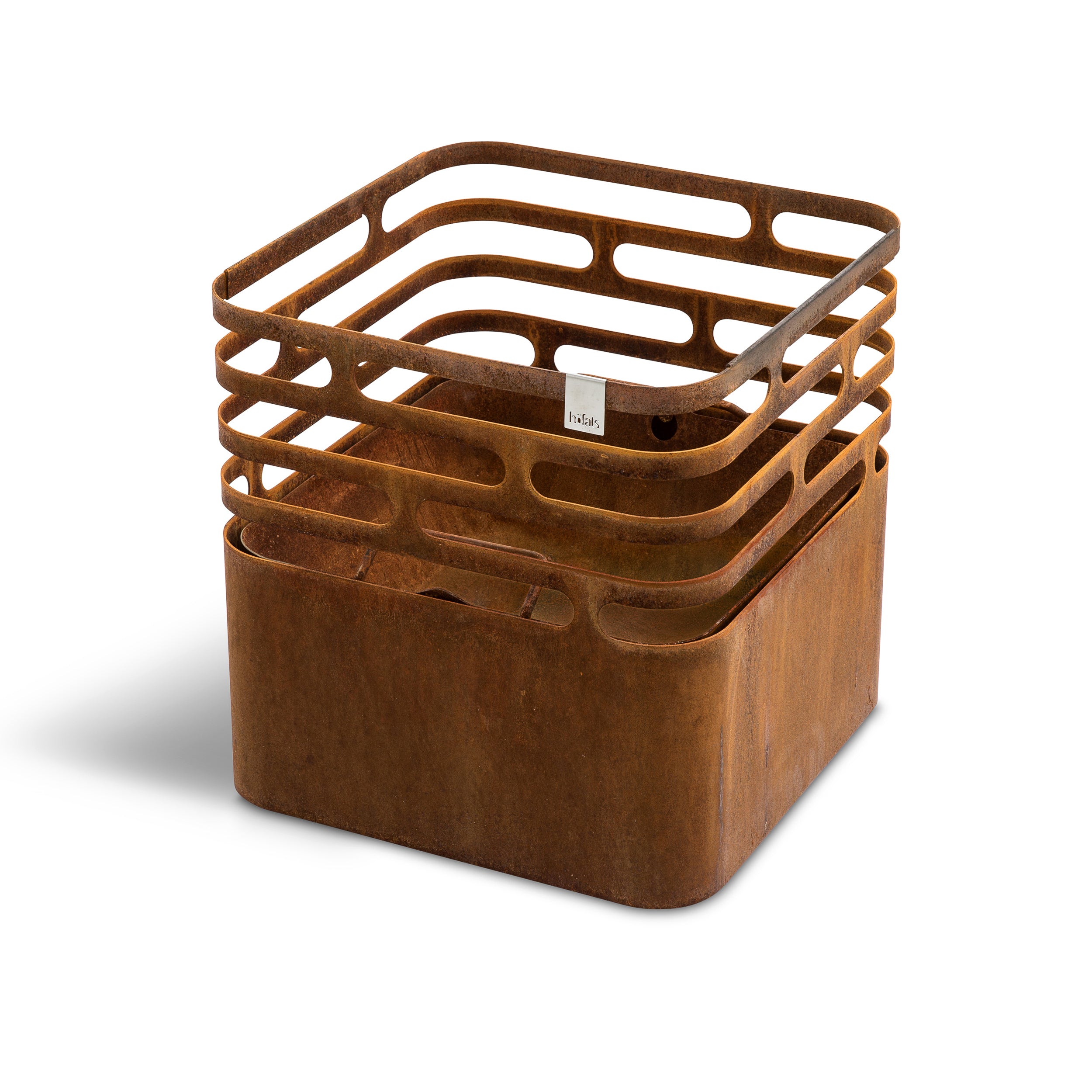 Höfats CUBE Rostig Feuerkorb und Grill