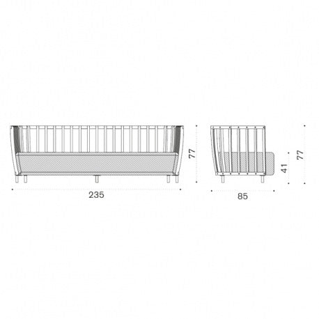 Swing 3-Sitz-Sofa für In- und Outdoor