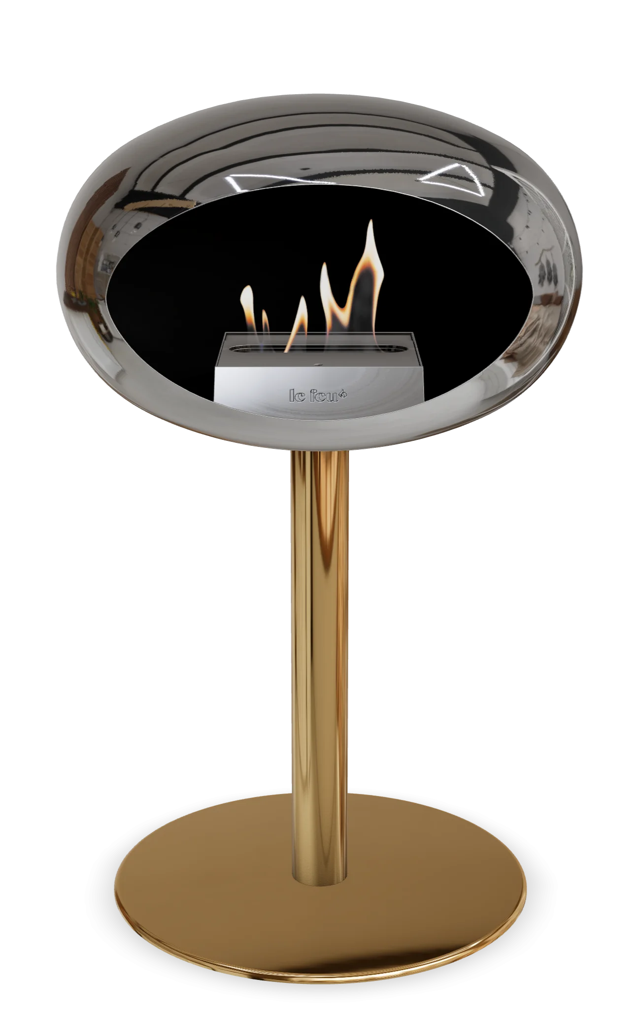 Le Feu Chromed Silver Ground Steel Low