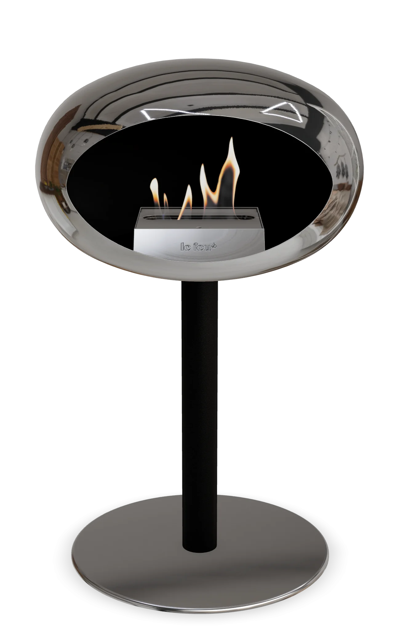 Le Feu Chromed Silver Ground Steel Low