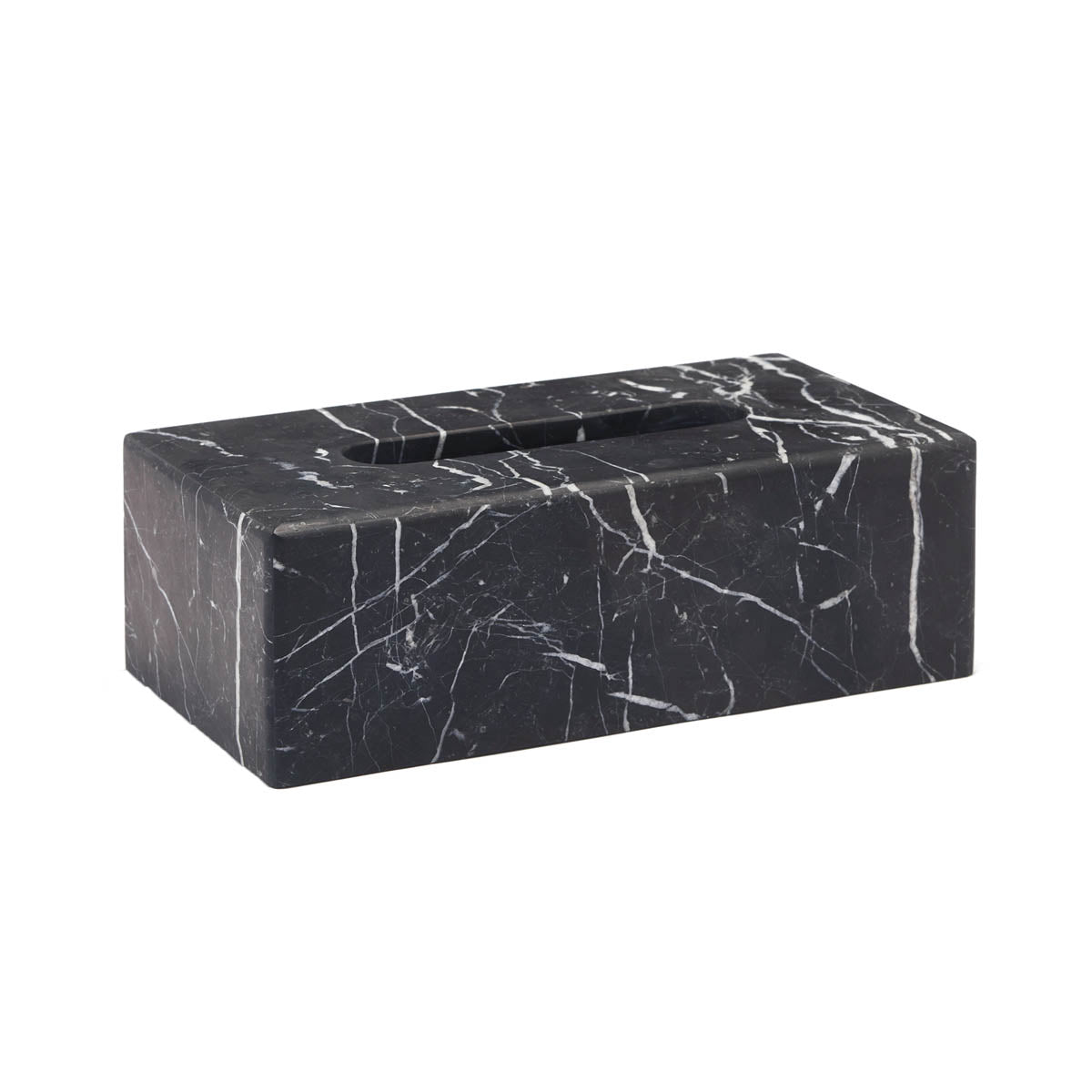Aquanova NERO Taschentuchbox in Schwarz – Produktansicht.